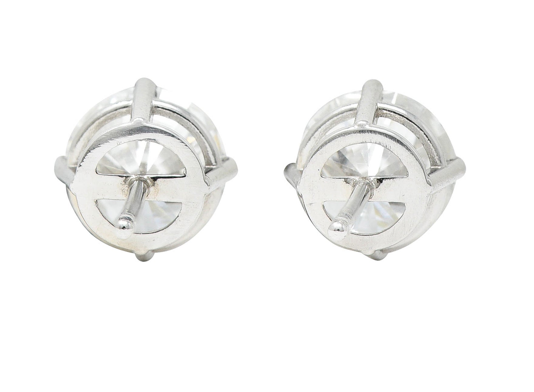 Classic 2.04 CTW Diamond 18 Karat White Gold Stud Earrings GIAEarrings - Wilson's Estate Jewelry