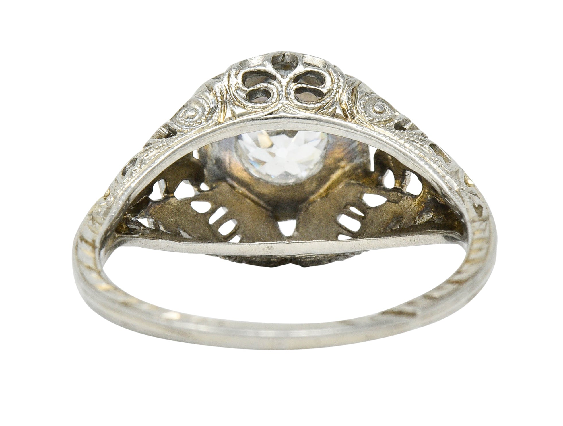 Edwardian 0.44 CTW Diamond 18 Karat White Gold Engagement RingRing - Wilson's Estate Jewelry