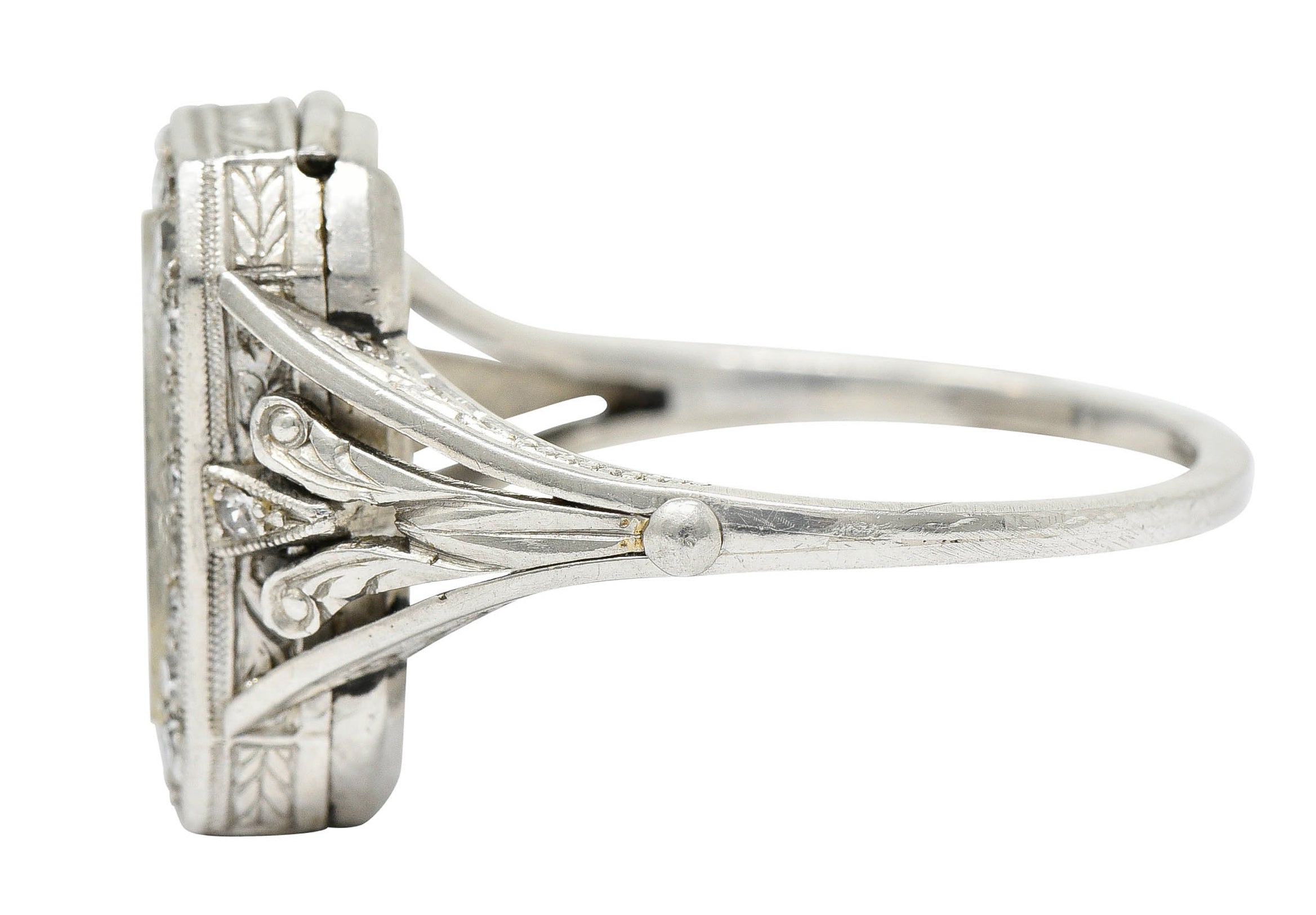 French 1930's Art Deco Diamond Platinum Watch RingRing - Wilson's Estate Jewelry