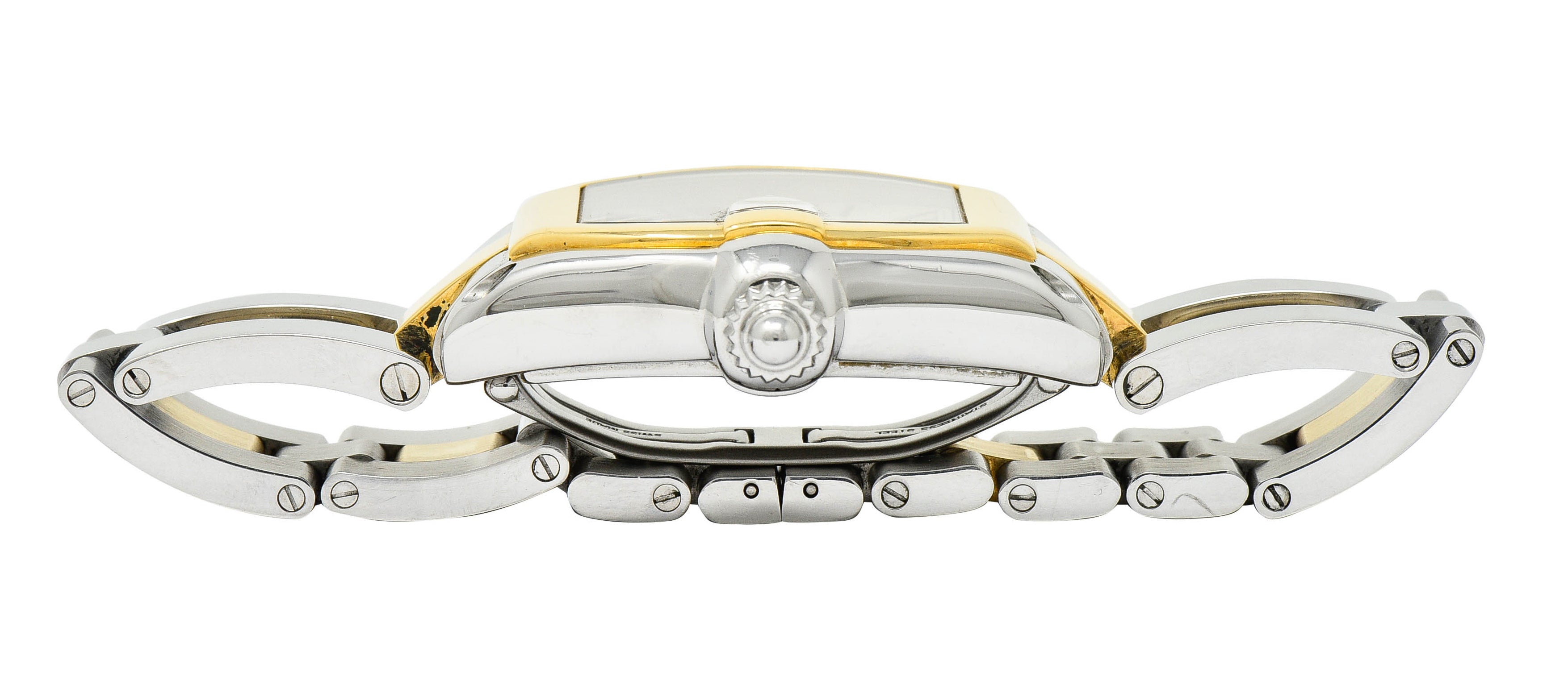 Cartier Roadster Unisex Large Two-Tone 18K Gold Automatic Silver Dial Men's Watch 2510bracelet - Wilson's Estate Jewelry