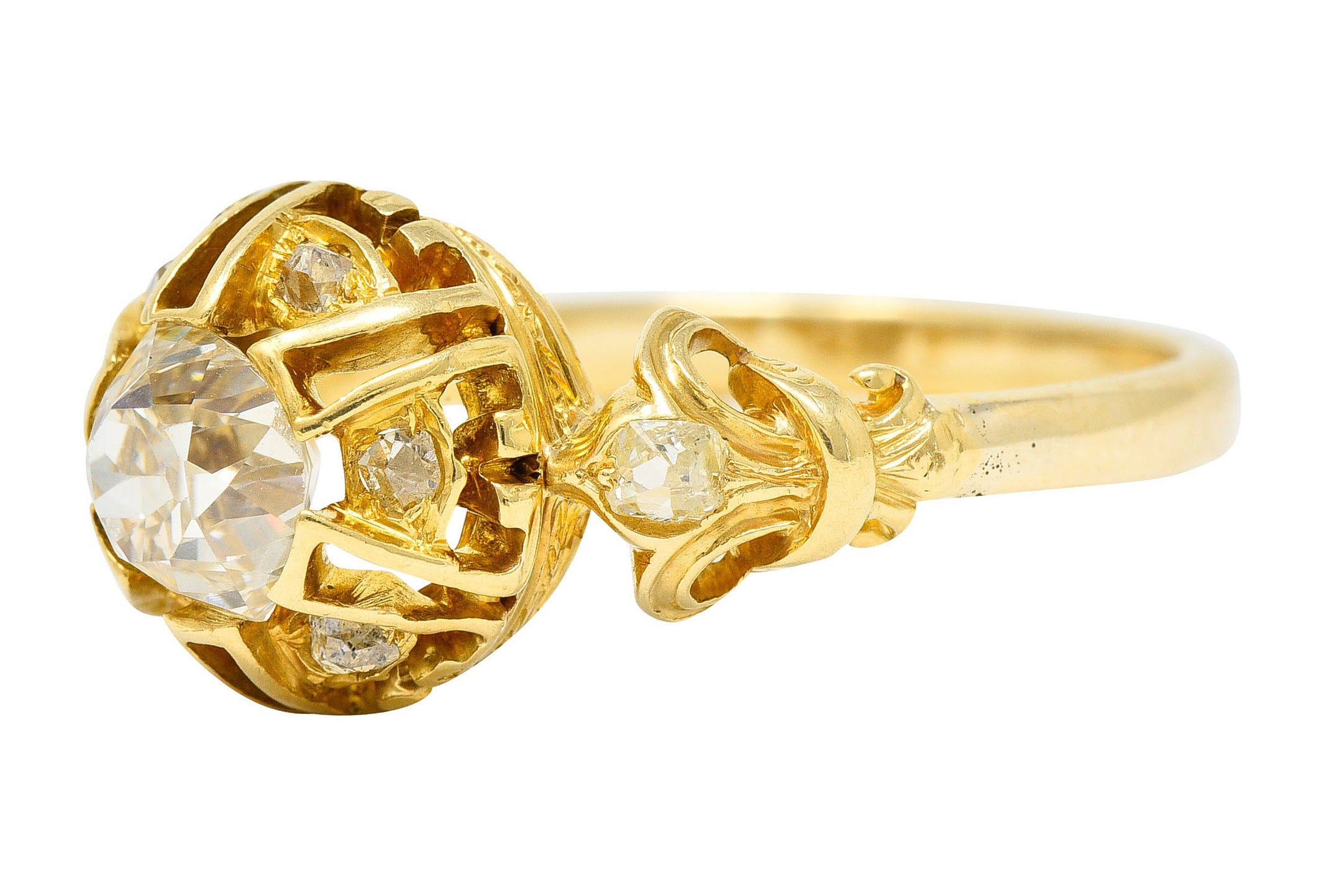 1920's Early Art Deco 1.30 CTW Diamond 14 Karat Gold Engagement RingRing - Wilson's Estate Jewelry