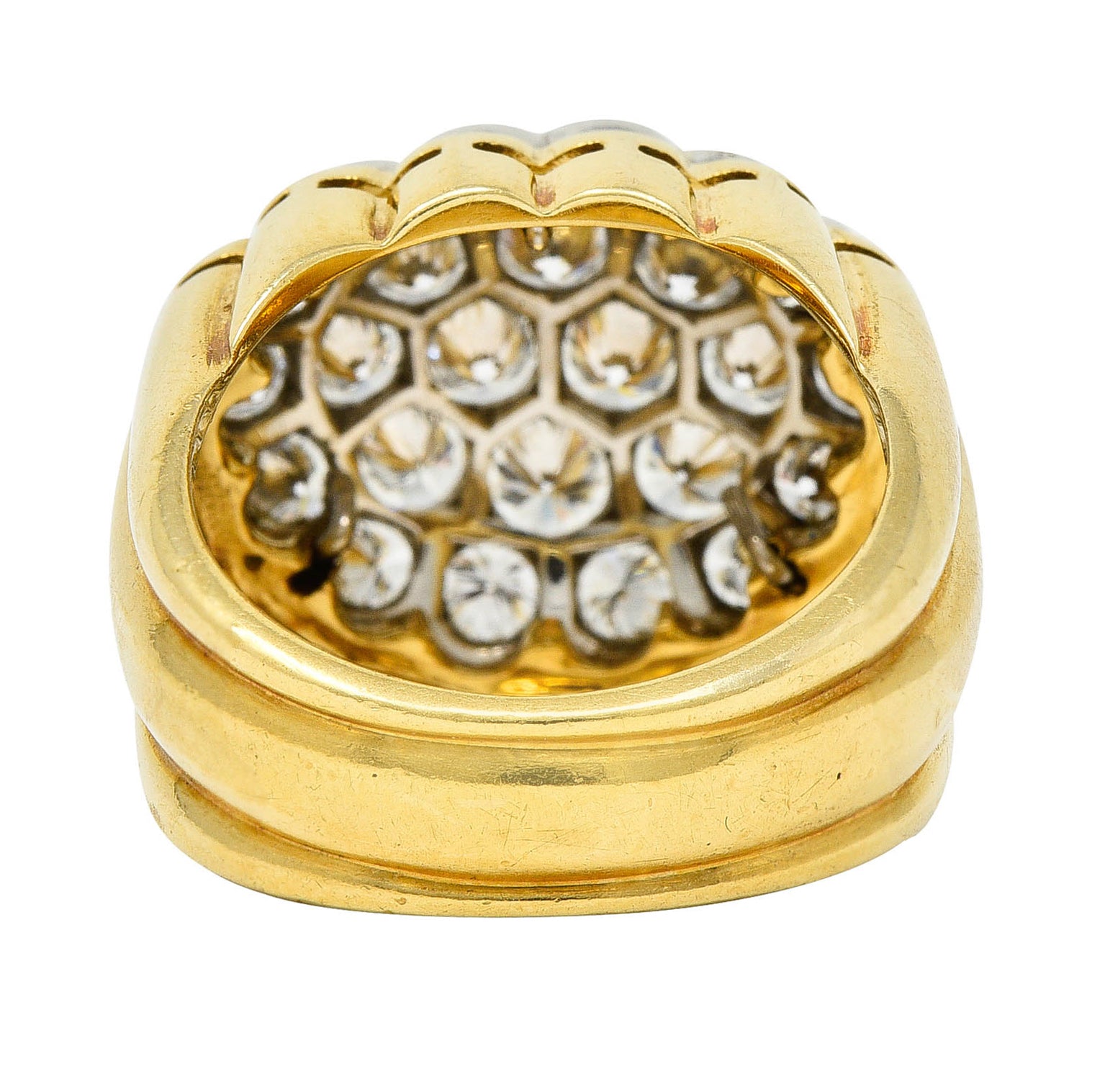 Van Cleef & Arpels 1970's 2.65 CTW Pave Diamond Platinum 18 Karat Gold Band RingRing - Wilson's Estate Jewelry