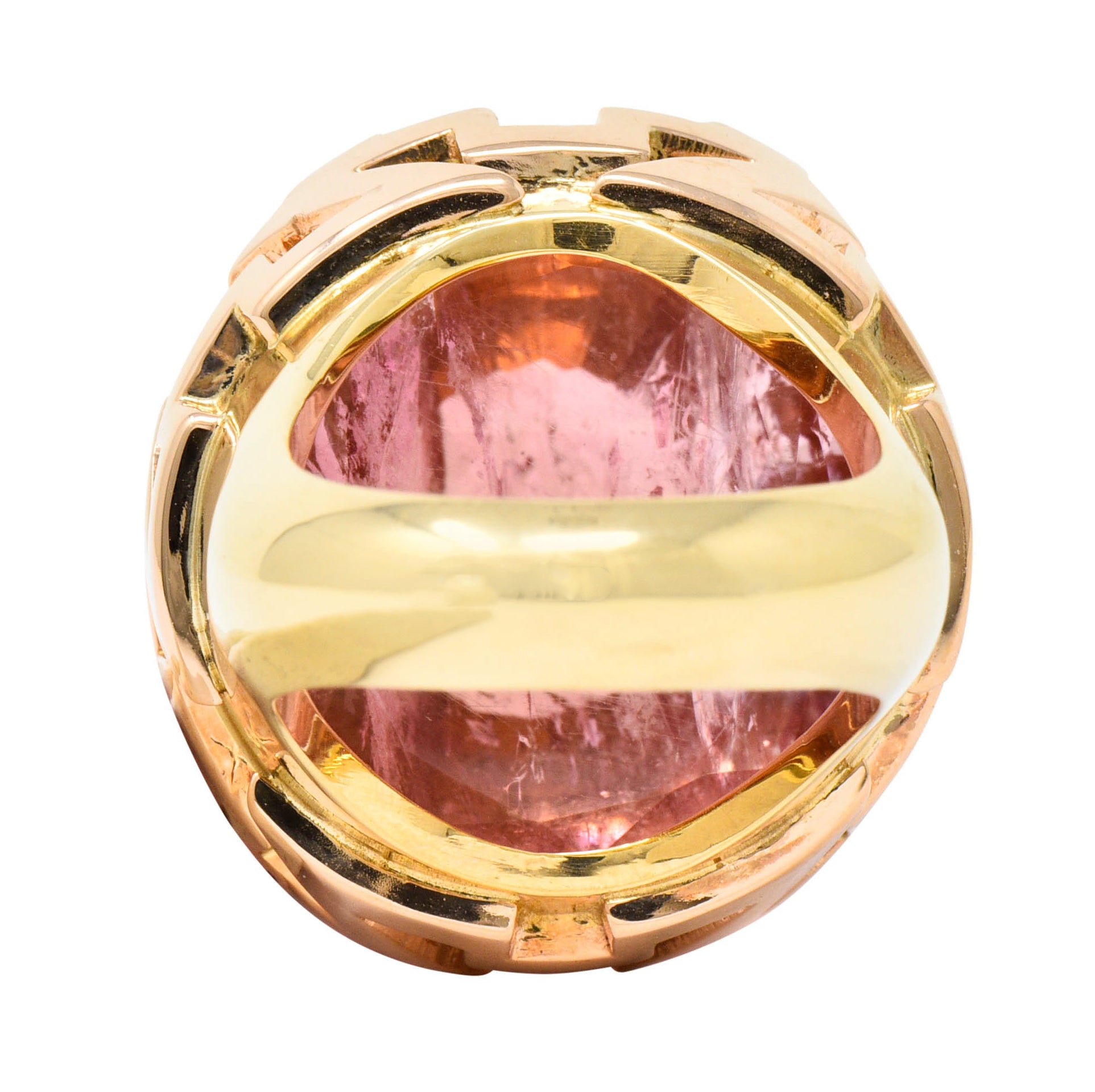 Large SeidenGang Pink Tourmaline 14 Karat Gold Cocktail RingRing - Wilson's Estate Jewelry