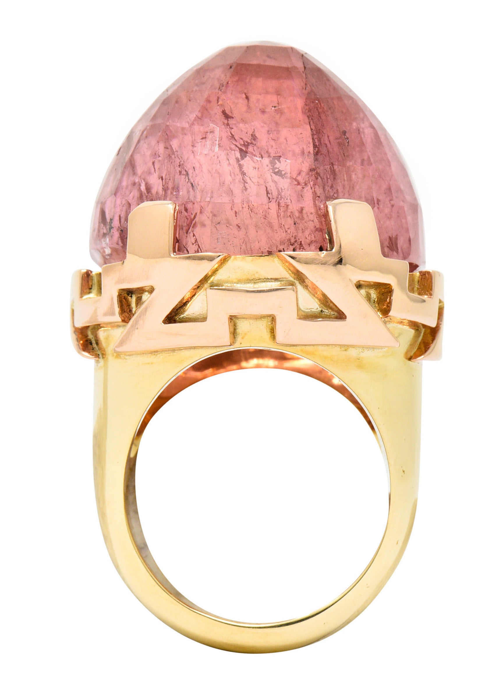 Large SeidenGang Pink Tourmaline 14 Karat Gold Cocktail RingRing - Wilson's Estate Jewelry