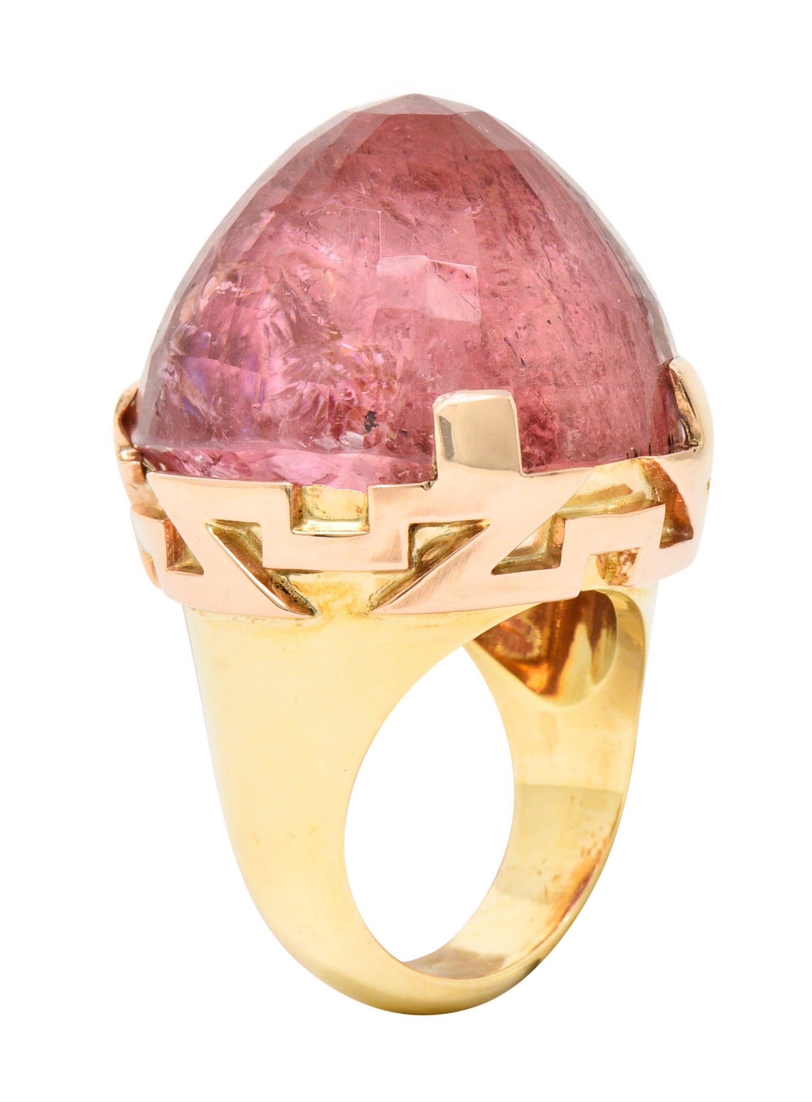 Large SeidenGang Pink Tourmaline 14 Karat Gold Cocktail RingRing - Wilson's Estate Jewelry