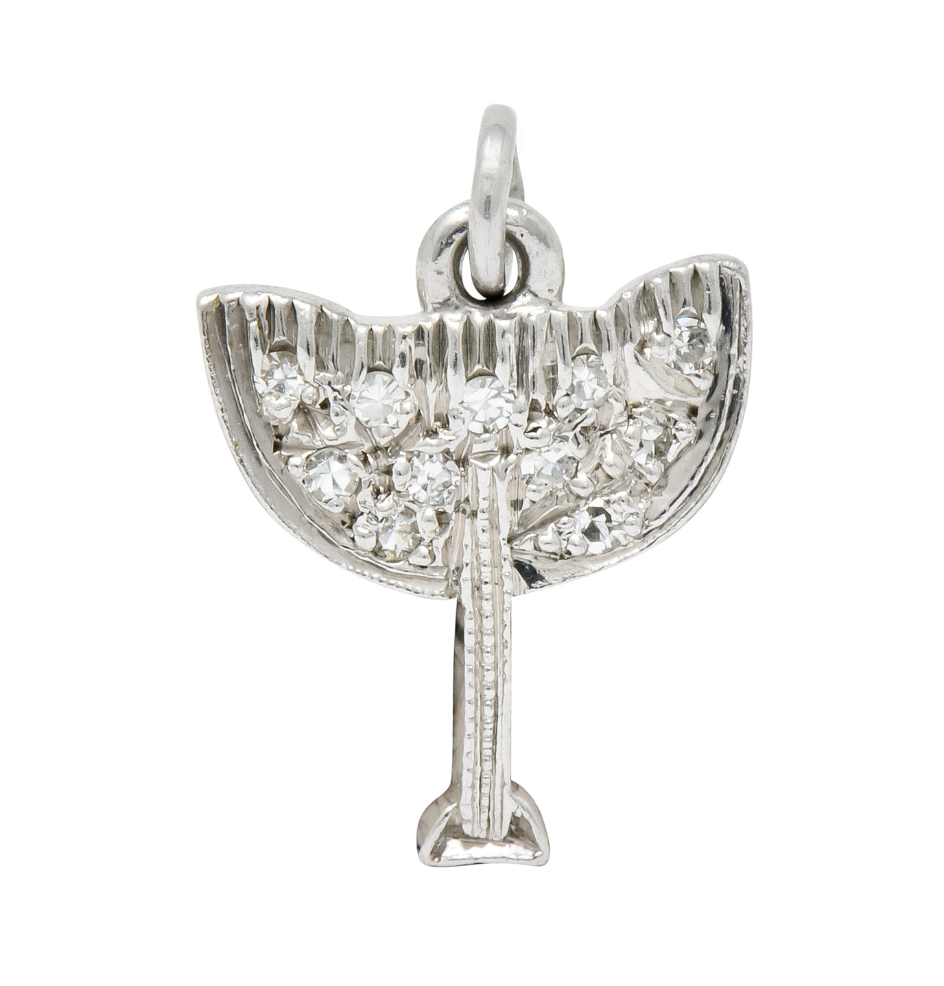 1950's Diamond Platinum Chalice Goblet Charm - Wilson's Estate Jewelry