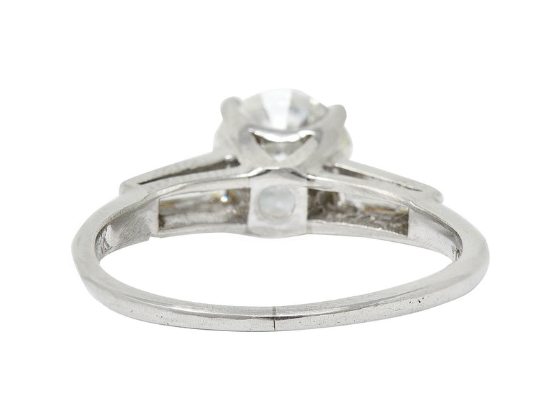 1950's Mid-Century 1.81 CTW Diamond Platinum Engagement Ring GIARing - Wilson's Estate Jewelry