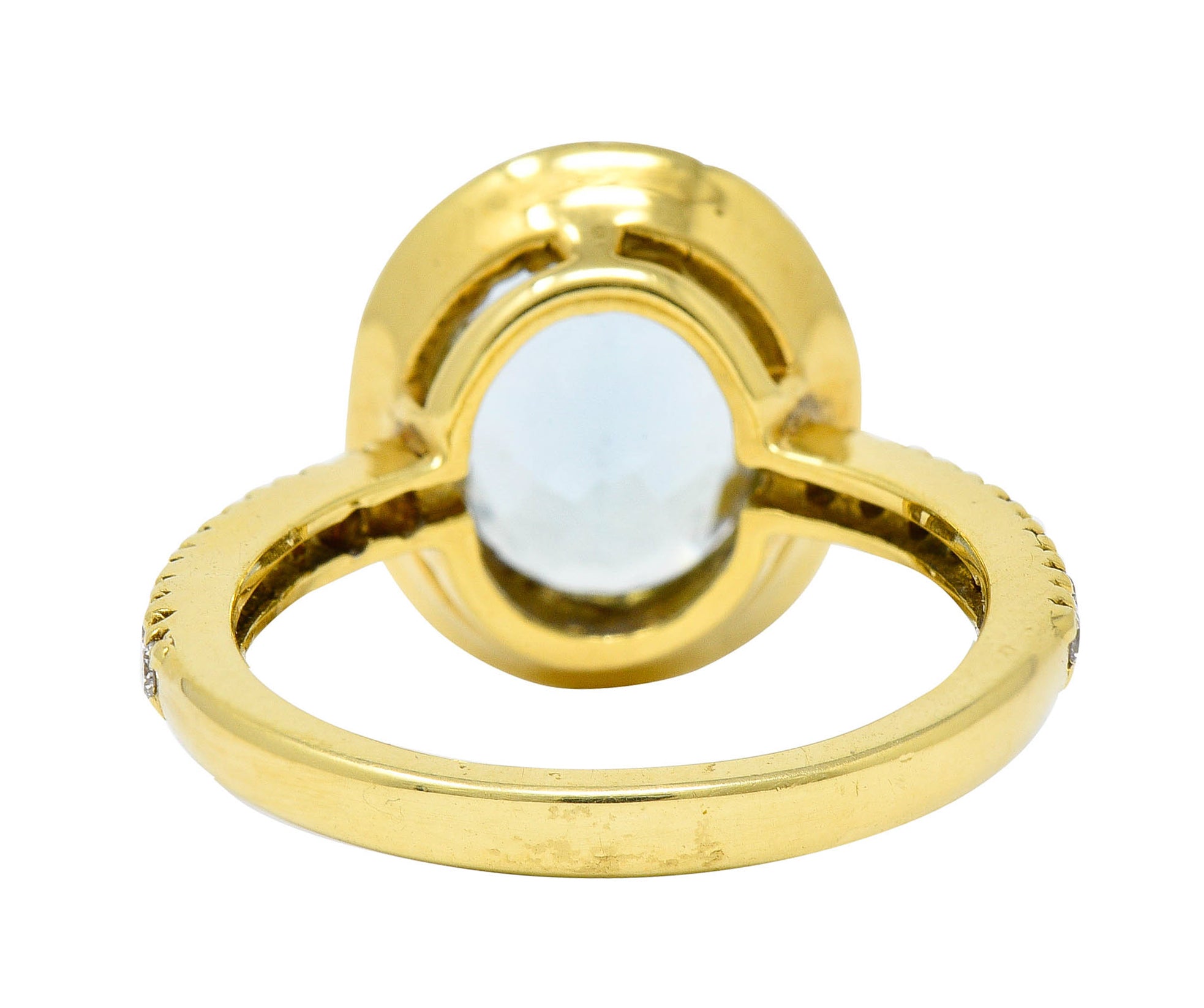 Lovely 2.73 CTW Aquamarine Diamond 18 Karat Gold Gemstone RingRing - Wilson's Estate Jewelry