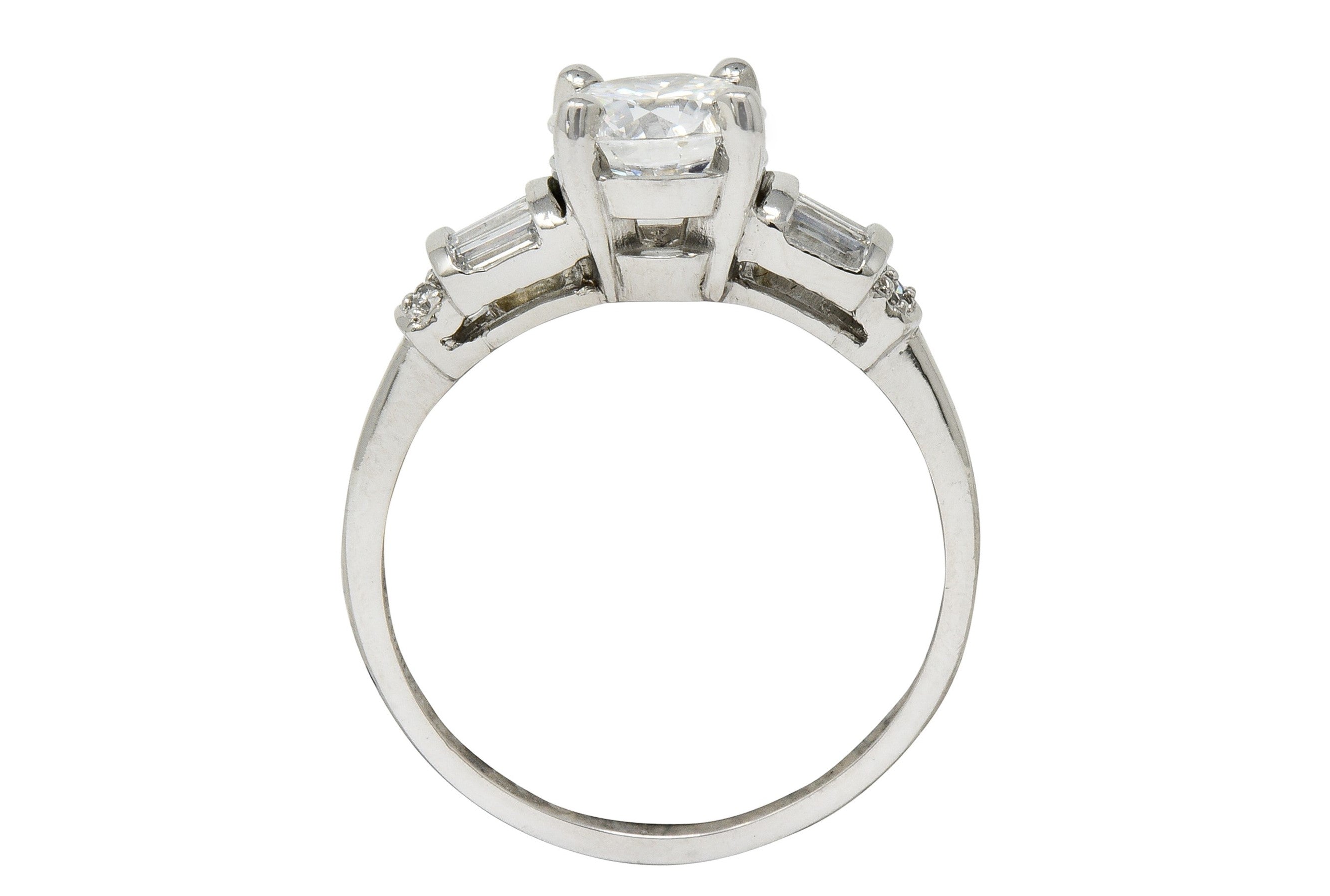 1950’s 1.32 CTW Diamond Platinum Engagement Ring GIA Circa 1950Ring - Wilson's Estate Jewelry