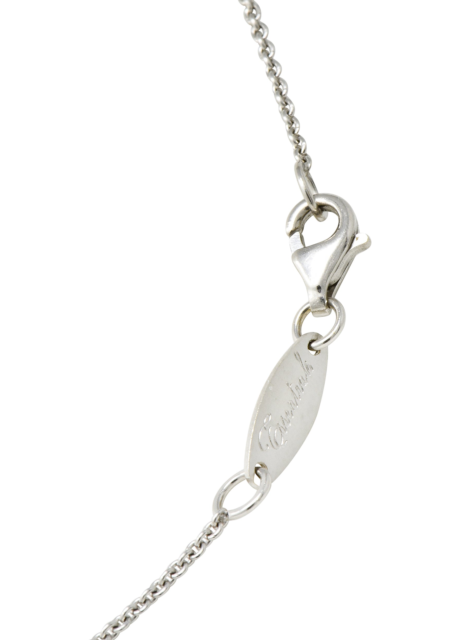 Charles Krypell Pink Sapphire Pink and White Diamond 18 Karat Two-Tone Gold Pear Drop Pendant - Wilson's Estate Jewelry