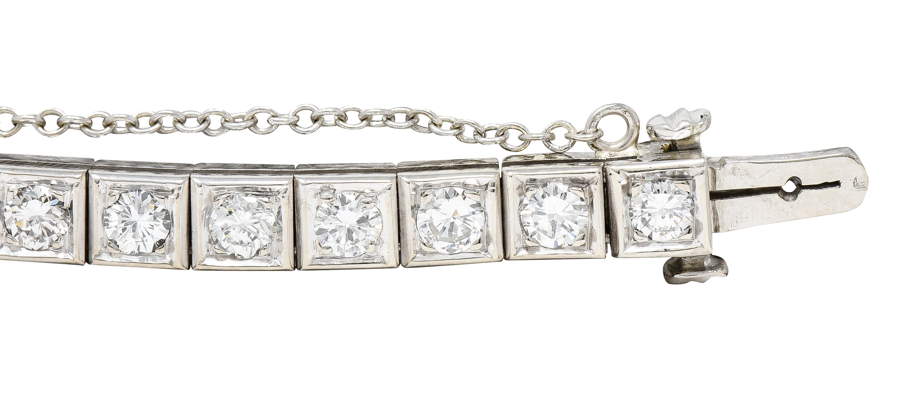 Vintage 4.00 Diamond 14 Karat White Gold Line Bracelet Wilson's Estate Jewelry