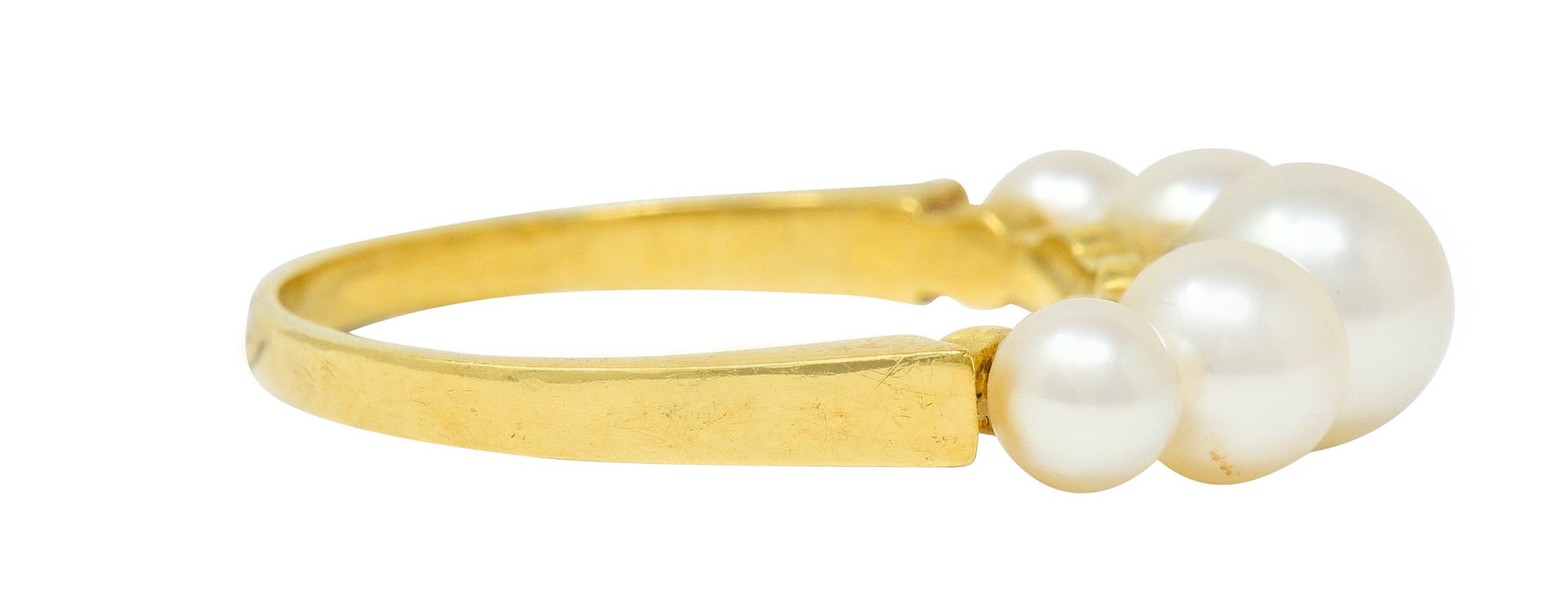 Mikimoto Vintage Cultured Pearl 18 Karat Gold Band RingRing - Wilson's Estate Jewelry