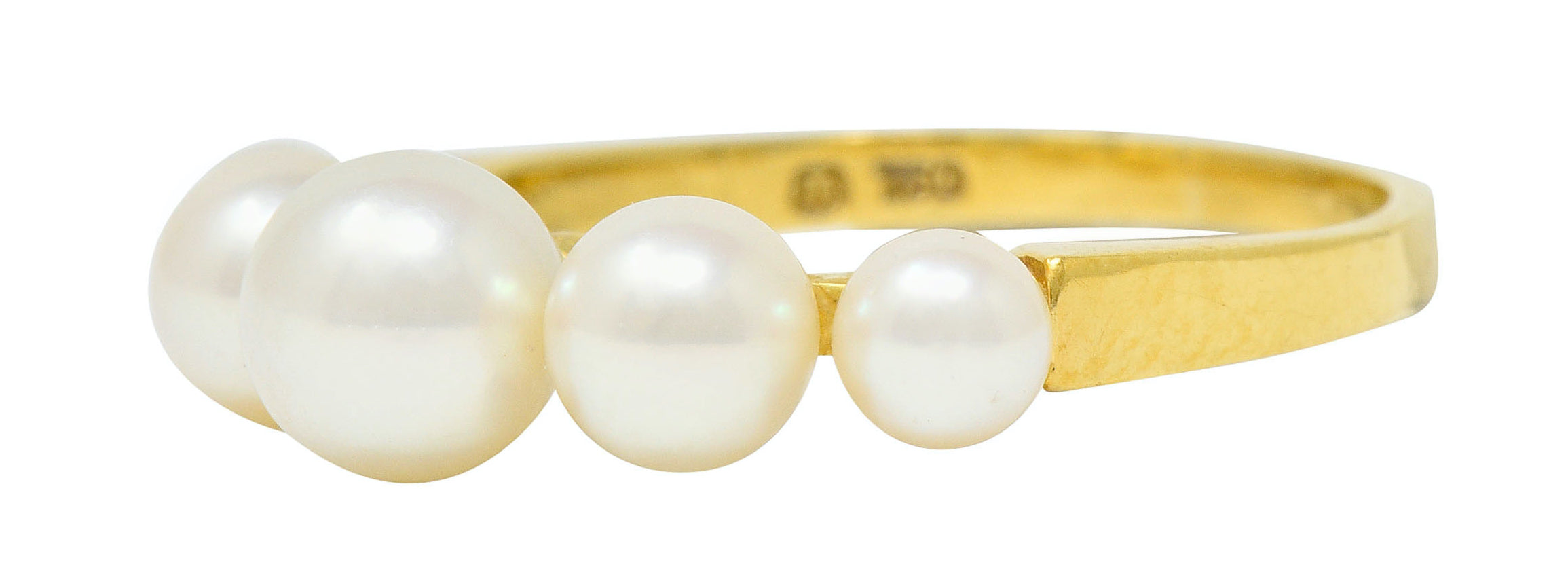 Mikimoto Vintage Cultured Pearl 18 Karat Gold Band RingRing - Wilson's Estate Jewelry