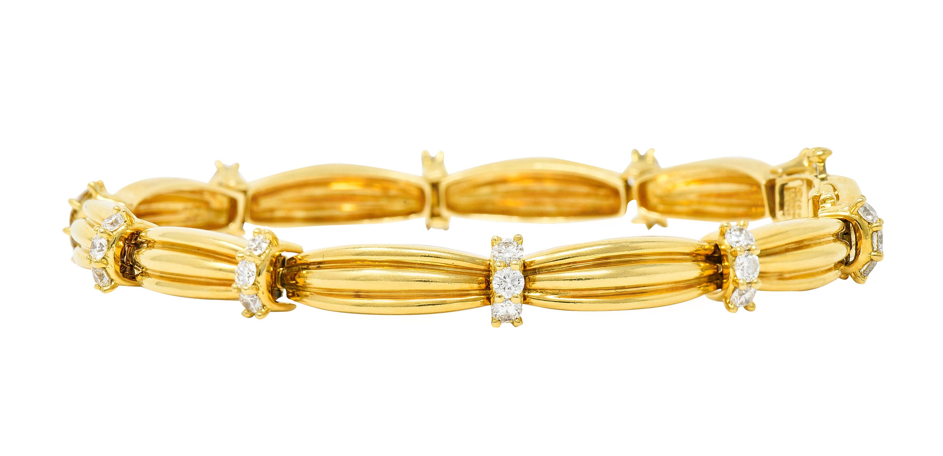 Vintage Tiffany & Co. 1.00 CTW Diamond 18 Karat Yellow Gold Link Braceletbracelet - Wilson's Estate Jewelry