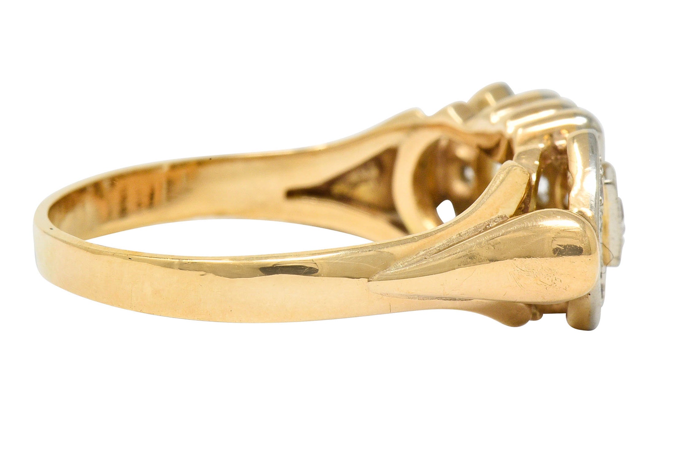 Edwardian Diamond 14 Karat Two-Tone Gold Dinner RingRing - Wilson's Estate Jewelry