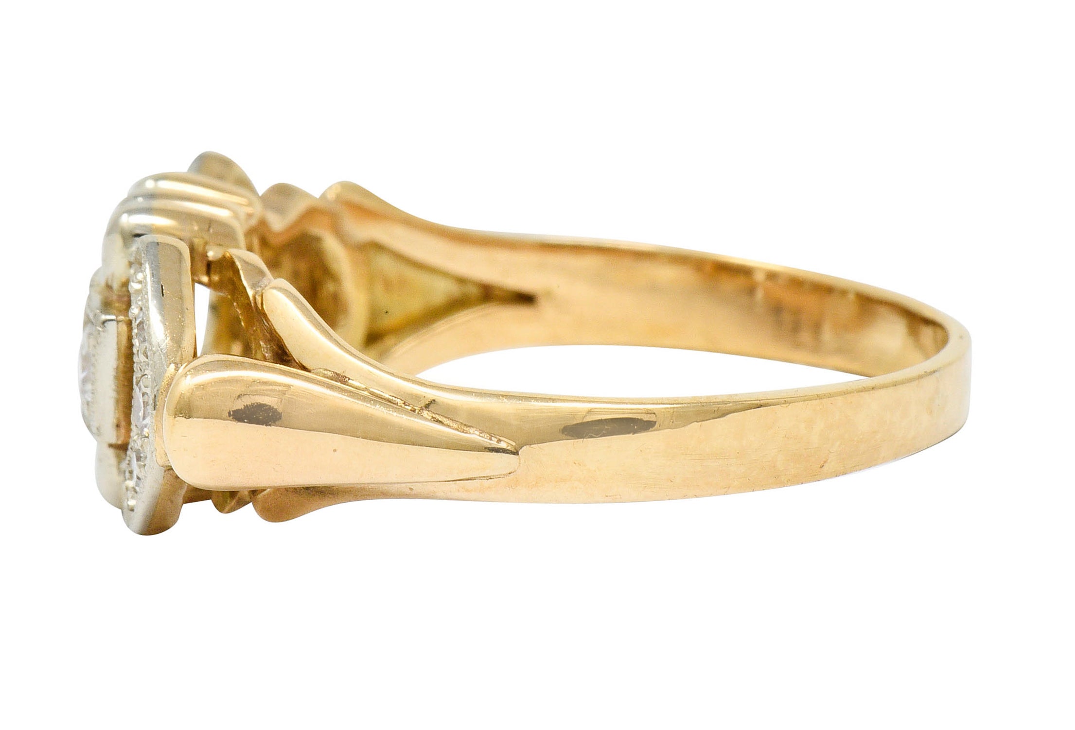 Edwardian Diamond 14 Karat Two-Tone Gold Dinner RingRing - Wilson's Estate Jewelry