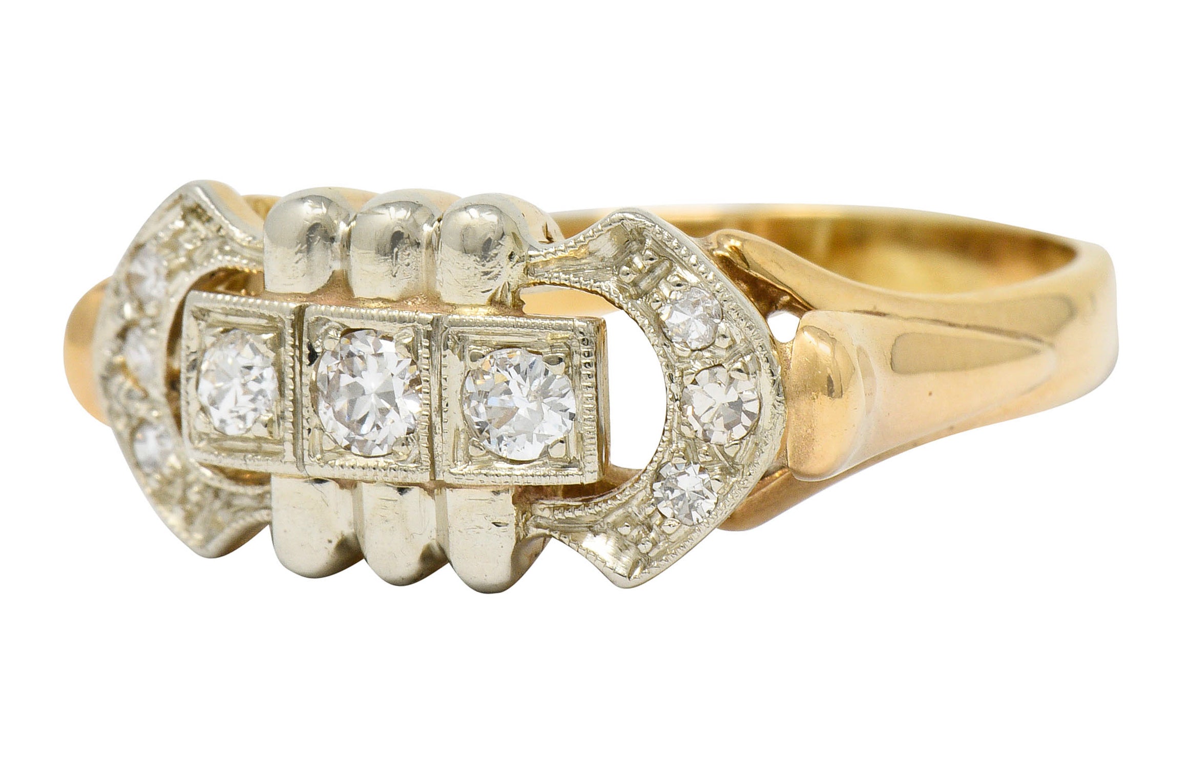 Edwardian Diamond 14 Karat Two-Tone Gold Dinner RingRing - Wilson's Estate Jewelry