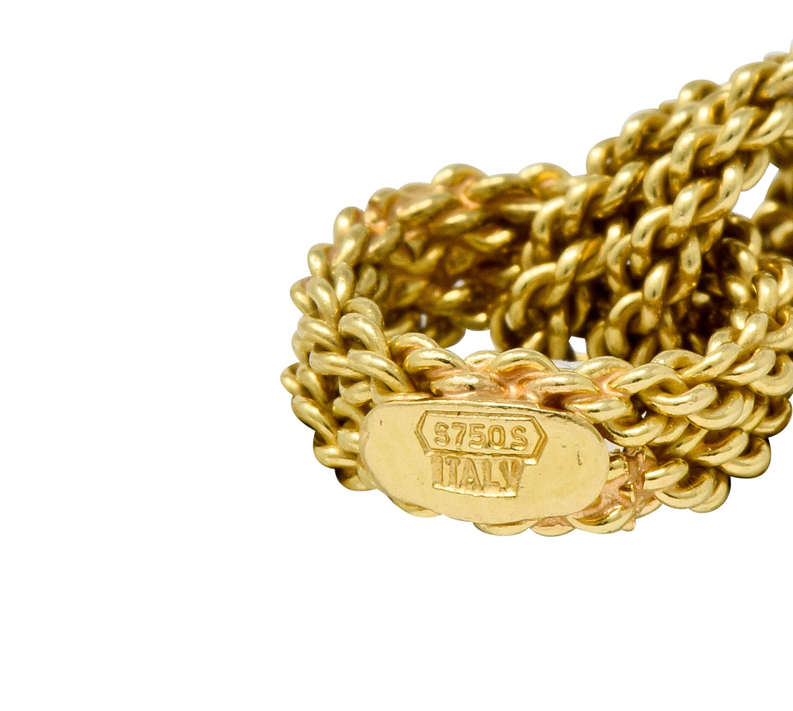 Vintage 18 Karat Yellow Gold Twisted Rope Double Rolo Link Bracelet - Wilson's Estate Jewelry