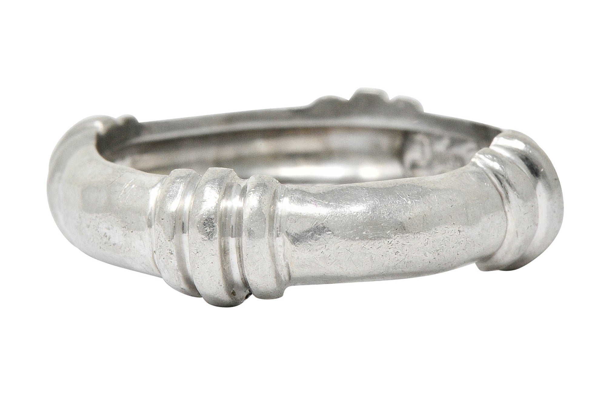 Henry Dunay Vintage Platinum Hammered Band Ring Circa 1990sRing - Wilson's Estate Jewelry