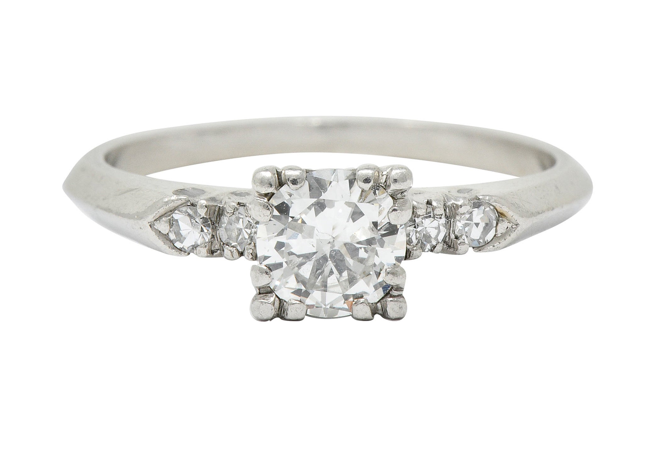 Retro 0.64 CTW Diamond Platinum Five Stone Engagement RingRing - Wilson's Estate Jewelry