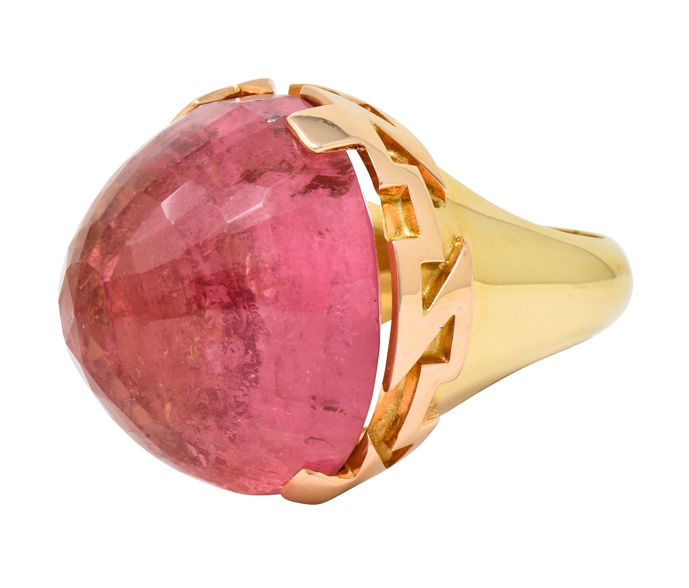 SeidenGang Vintage Pink Tourmaline 14 Karat Gold Cocktail Ring - Wilson's Estate Jewelry