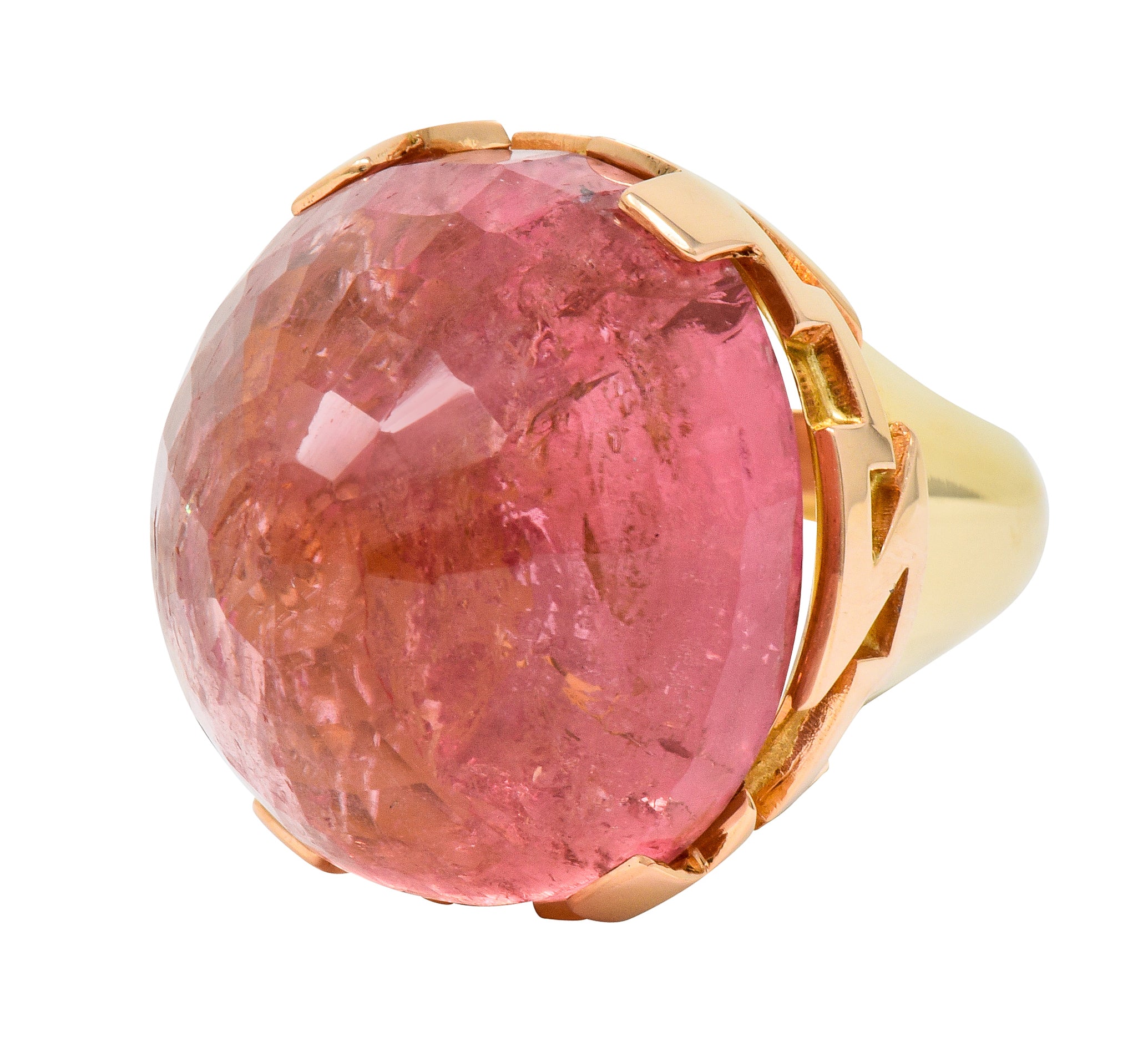 SeidenGang Vintage Pink Tourmaline 14 Karat Gold Cocktail Ring - Wilson's Estate Jewelry