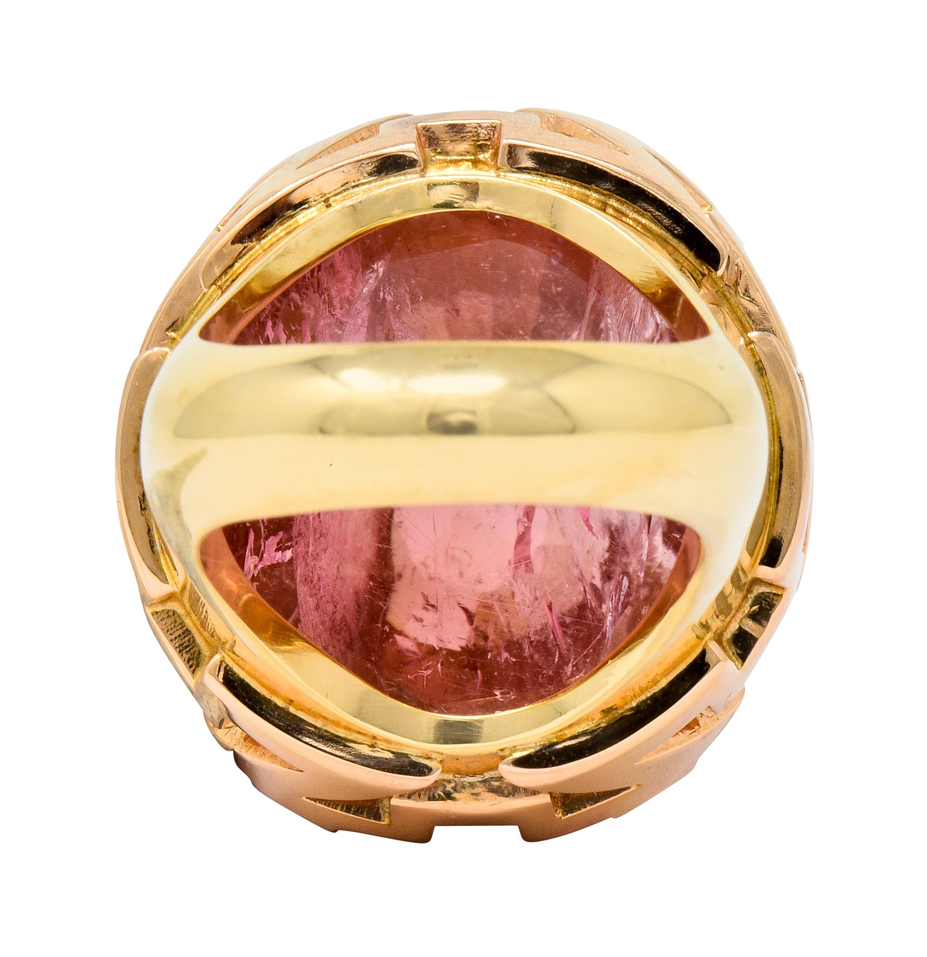 SeidenGang Vintage Pink Tourmaline 14 Karat Gold Cocktail Ring - Wilson's Estate Jewelry