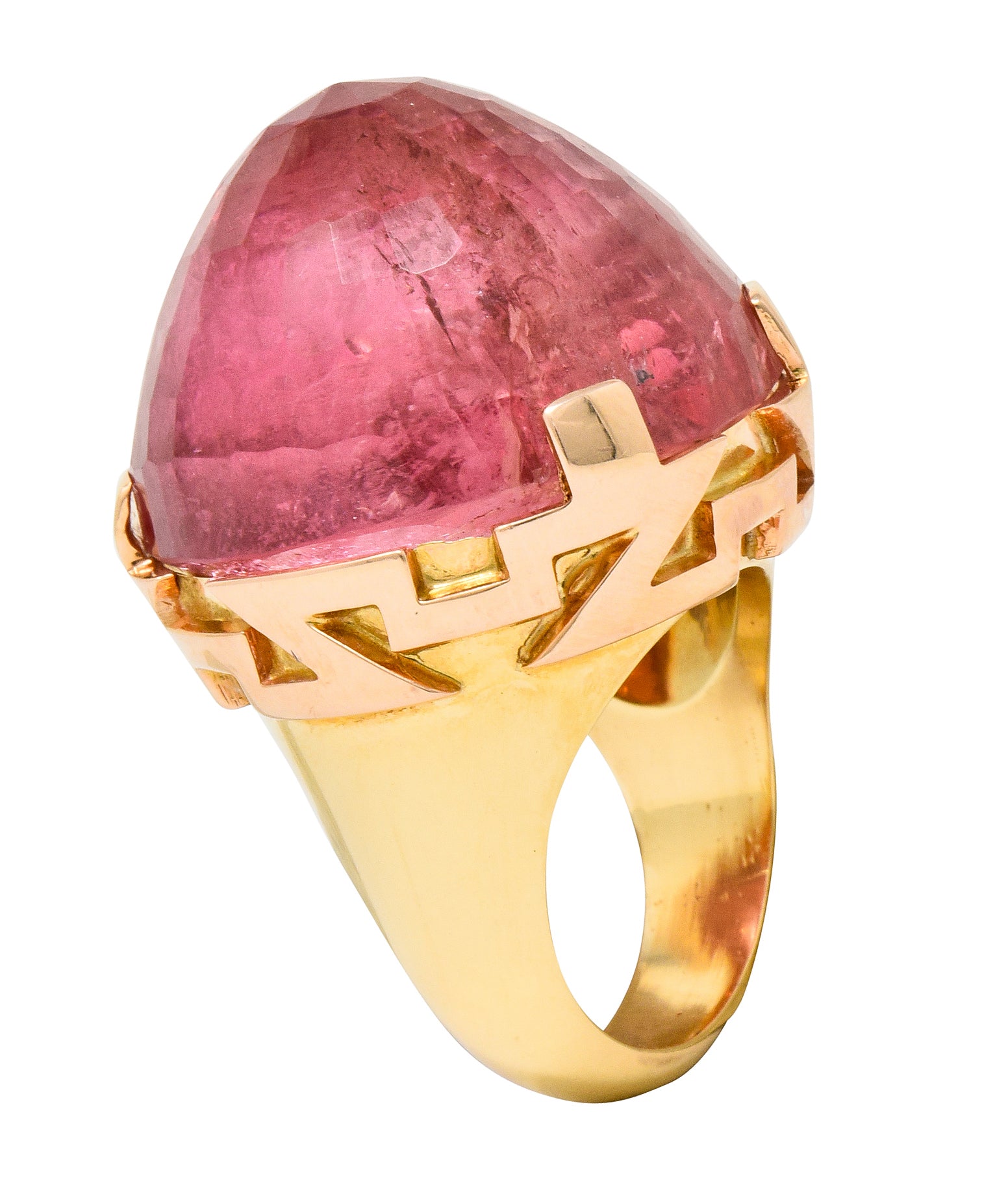 SeidenGang Vintage Pink Tourmaline 14 Karat Gold Cocktail Ring - Wilson's Estate Jewelry