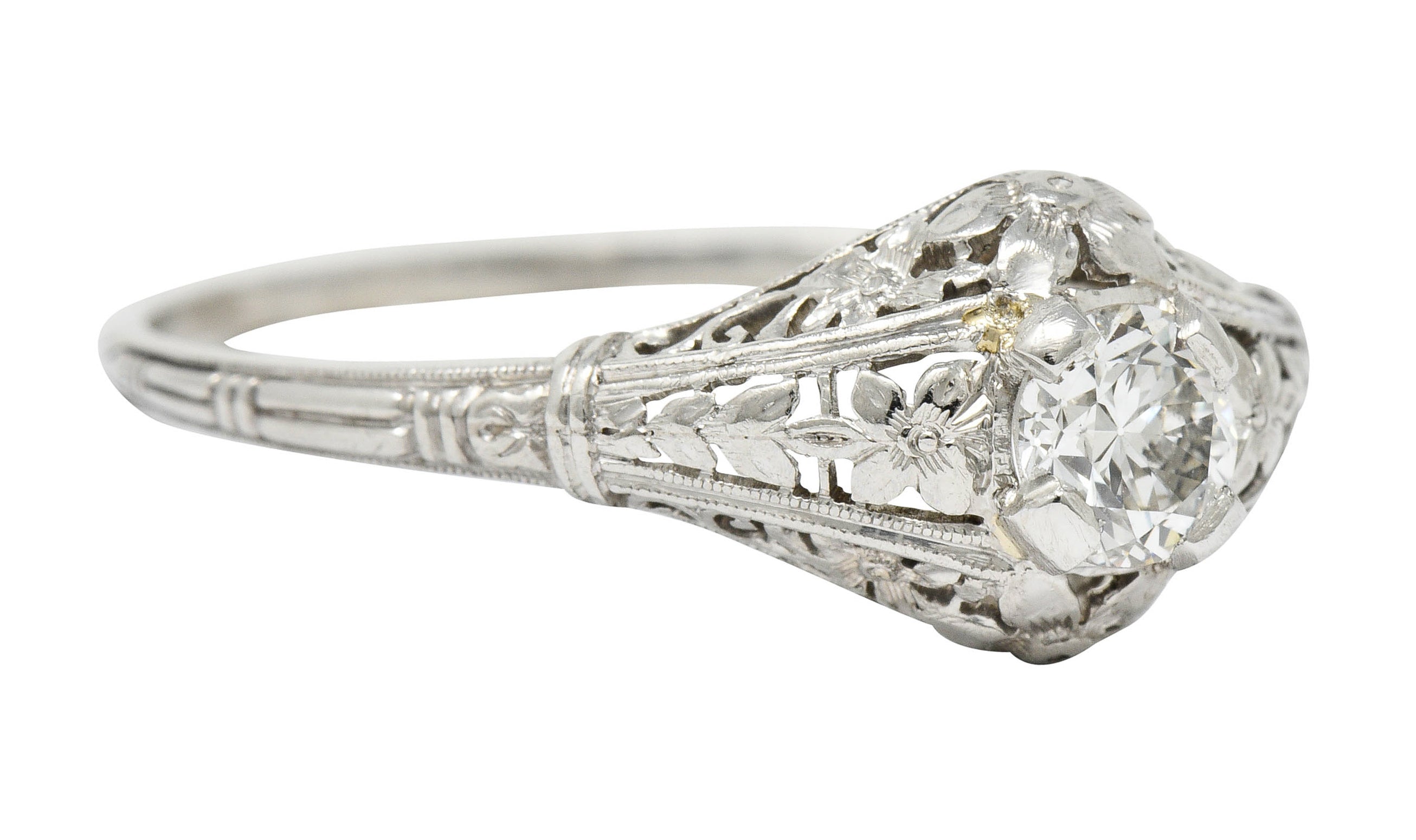 Early Art Deco 0.47 CTW Diamond Platinum Orange Blossom Engagement RingRing - Wilson's Estate Jewelry