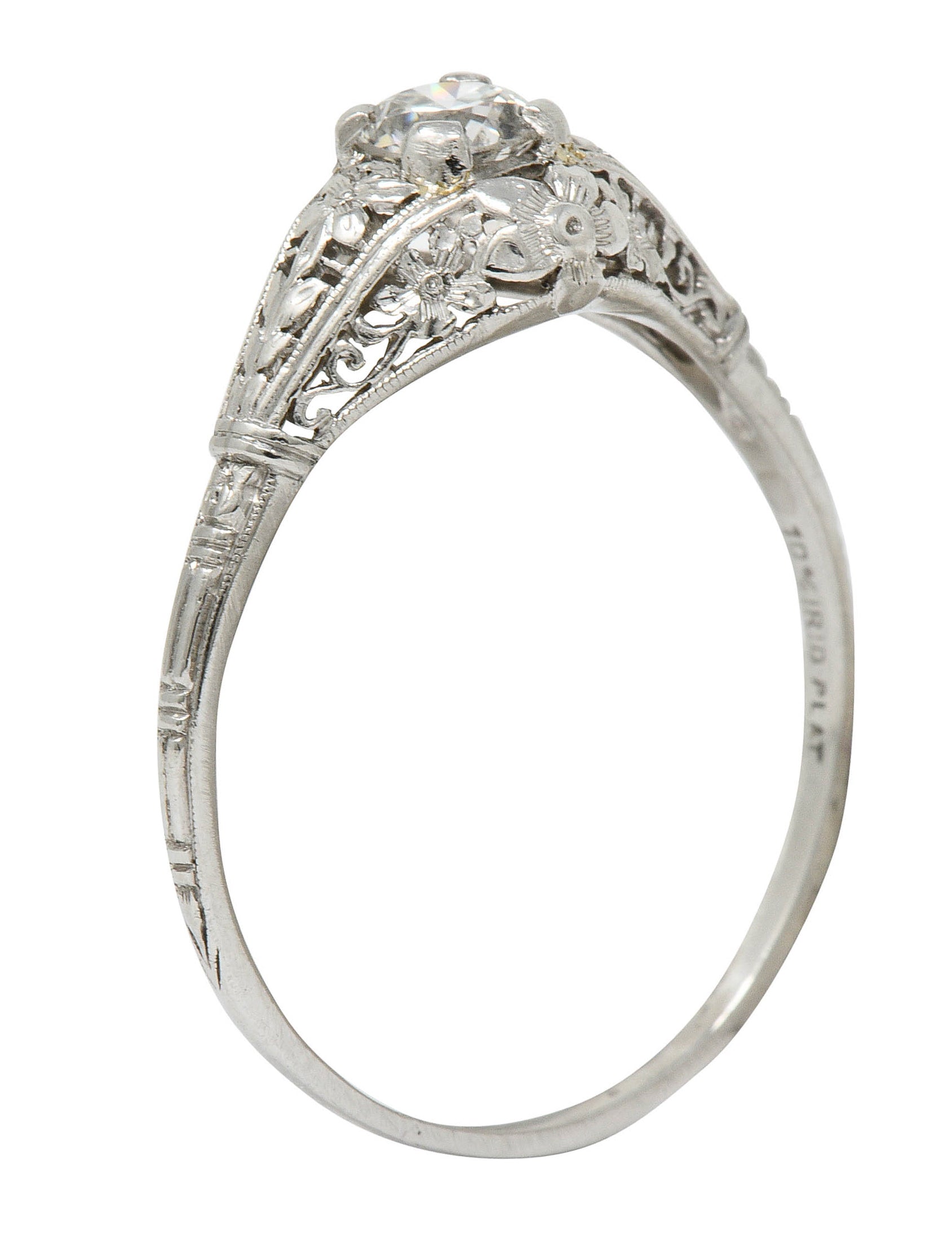 Early Art Deco 0.47 CTW Diamond Platinum Orange Blossom Engagement RingRing - Wilson's Estate Jewelry