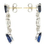 Vintage 4.00 CTW Sapphire Diamond Platinum Drop EarringsEarrings - Wilson's Estate Jewelry