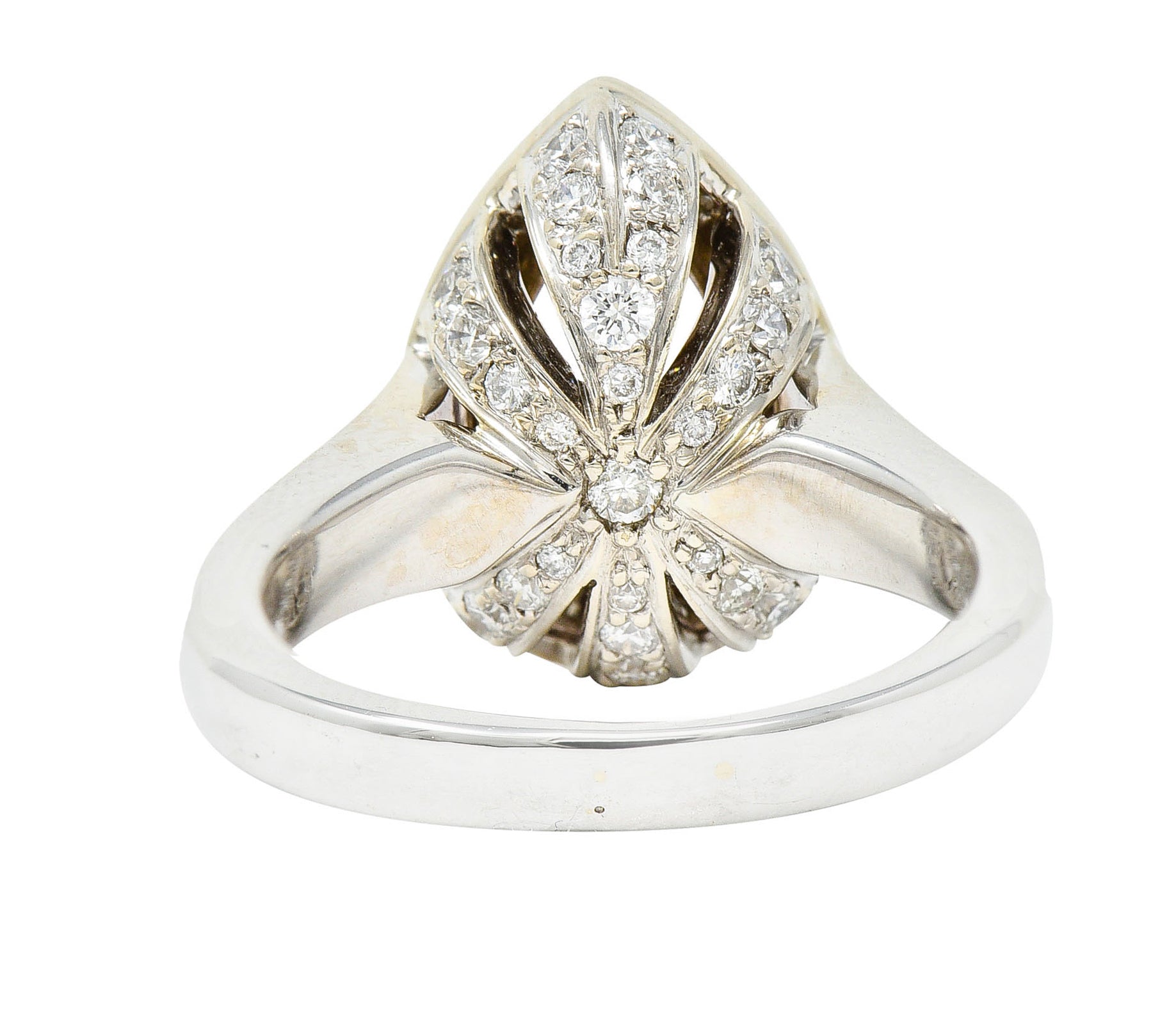 Charles Krypell Morganite 18 Karat Two-Tone Gold Pear Halo RingRing - Wilson's Estate Jewelry