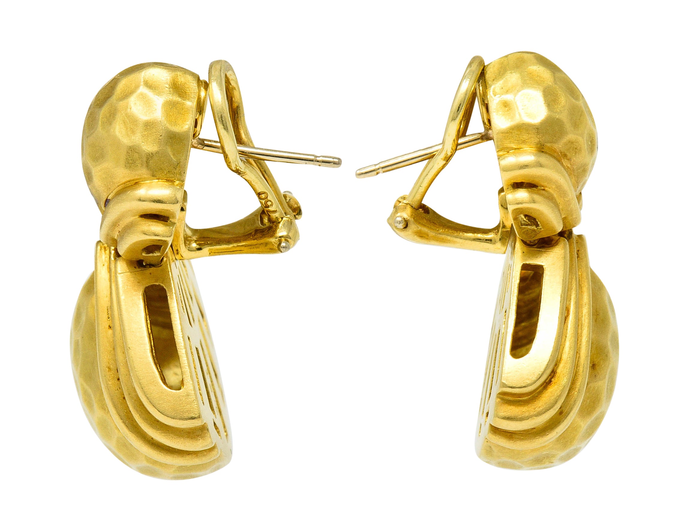 Hammerman Brothers Vintage 18 Karat Gold Hammered Doorknocker EarringsEarrings - Wilson's Estate Jewelry