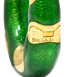 Large Bulgari 1970's Vintage Enamel 18 Karat Gold Hoop Ear-Clip EarringsEarrings - Wilson's Estate Jewelry