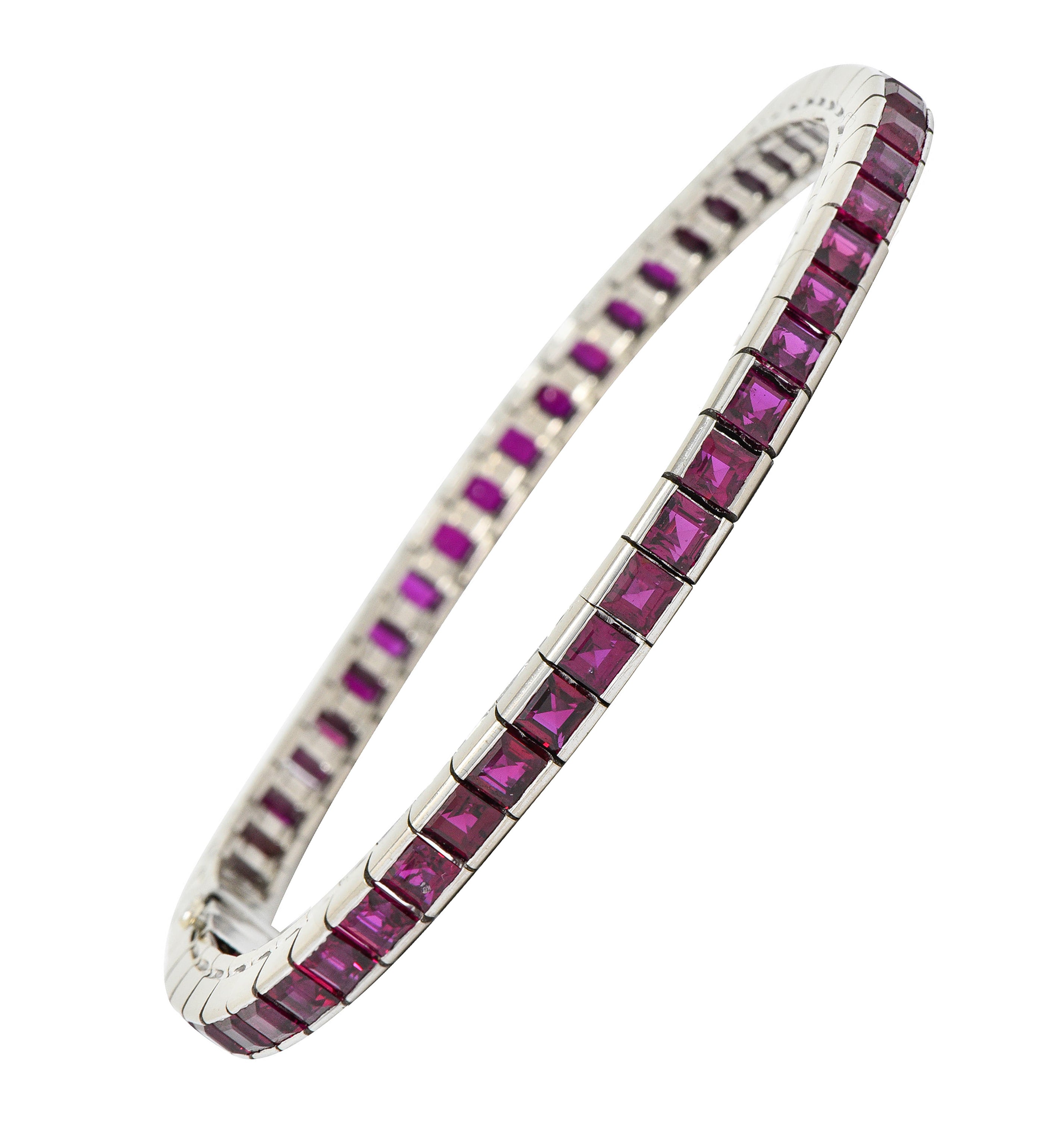 Retro 13.25 CTW Ruby Platinum Line Bracelet Circa 1940sbracelet - Wilson's Estate Jewelry