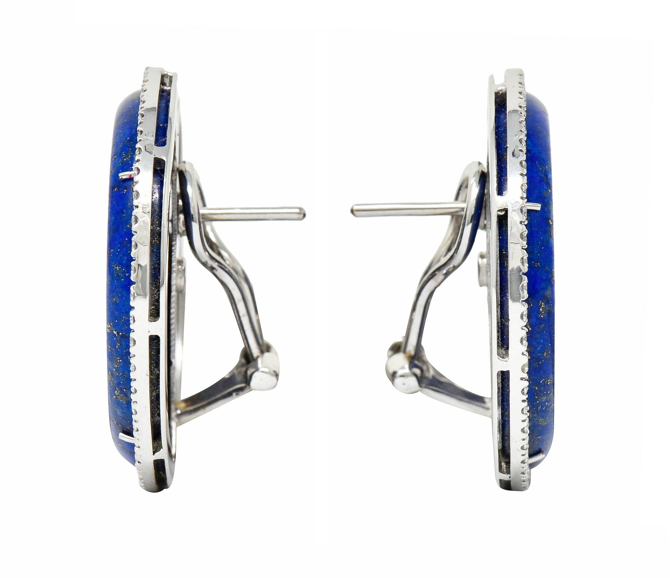 Nardi Lapis Diamond 18 Karat White Gold Circle Statement EarringsEarrings - Wilson's Estate Jewelry