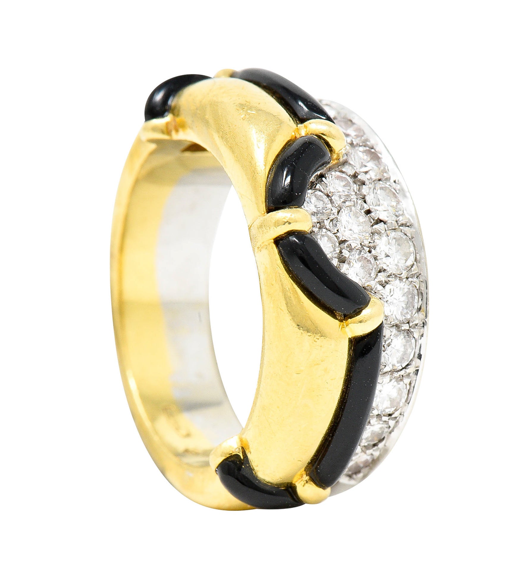 H. Stern Onyx 0.75 CTW Diamond 18 Karat Two-Tone Band RingRing - Wilson's Estate Jewelry
