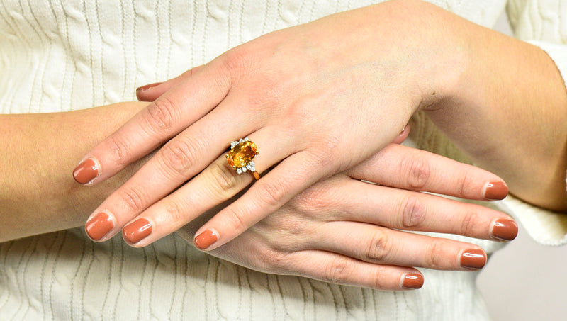 8.54 CTW Topaz Diamond 18 Karat Gold Cocktail RingRing - Wilson's Estate Jewelry