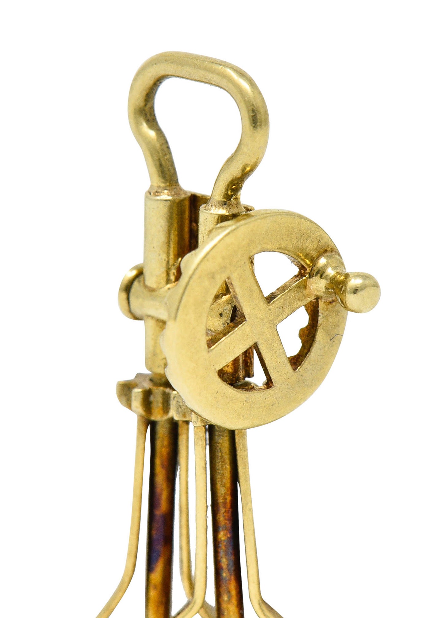 Sloan & Co. Retro 14 Karat Gold Articulated Hand Mixer Charmcharm - Wilson's Estate Jewelry