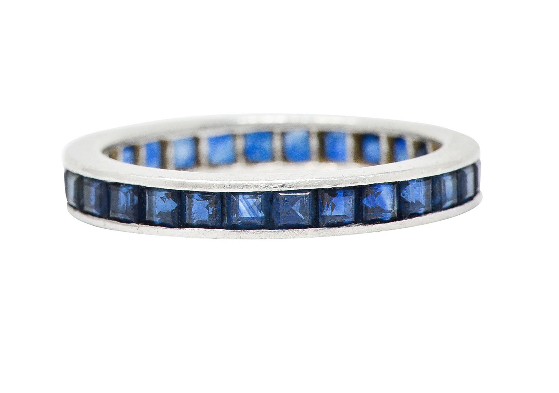 1960's Oscar Heyman Vintage 2.00 CTW Sapphire Platinum Eternity Band RingRing - Wilson's Estate Jewelry