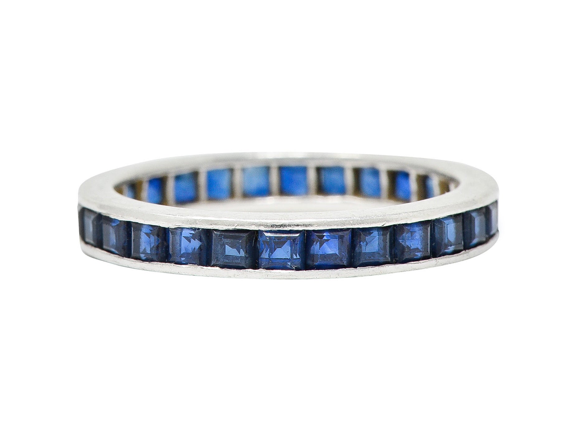 1960's Oscar Heyman Vintage 2.00 CTW Sapphire Platinum Eternity Band RingRing - Wilson's Estate Jewelry