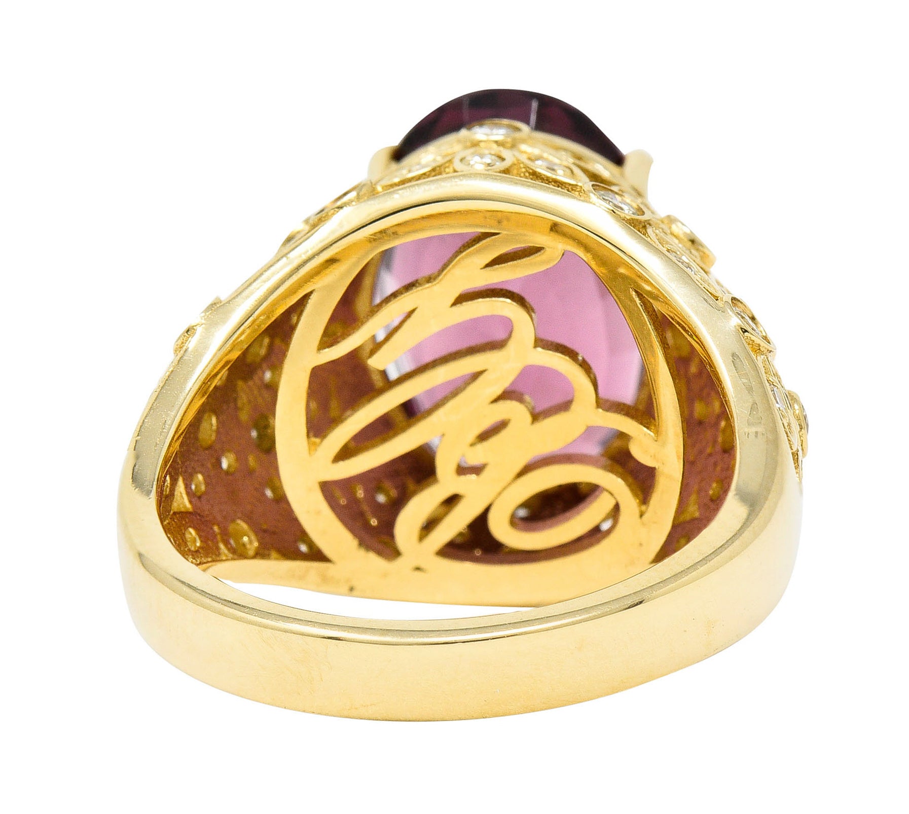 Contemporary 7.51 CTW Spinel Diamond 14 Karat Gold Gemstone RingRing - Wilson's Estate Jewelry