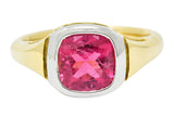 Contemporary Pink Tourmaline Platinum 18 Karat Gold Gemstone RingRing - Wilson's Estate Jewelry