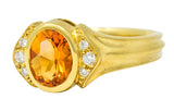 Contemporary Citrine Diamond 18 Karat Gold Gemstone RingRing - Wilson's Estate Jewelry