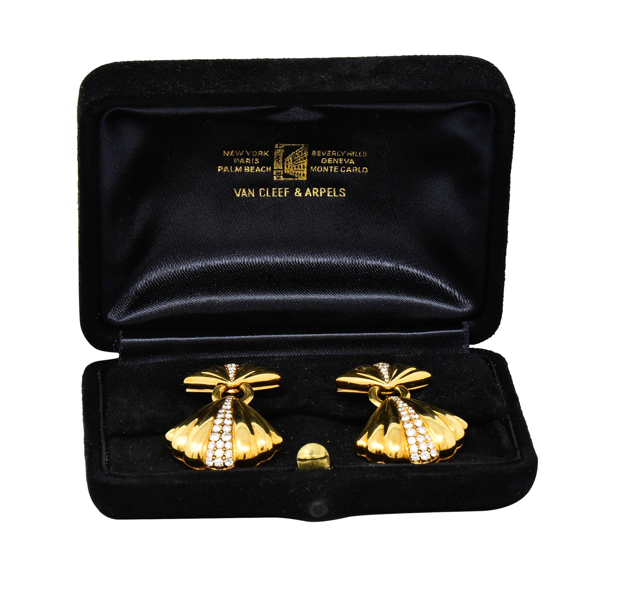 Van Cleef & Arpels 1.50 CTW Diamond 18 Karat Gold Vintage Drop Ear-Clip EarringsEarrings - Wilson's Estate Jewelry