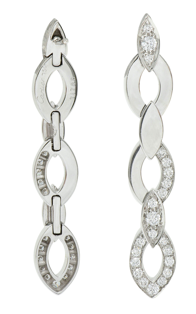 Cartier French Diamond 18 Karat White Gold Diadea Drop EarringsEarrings - Wilson's Estate Jewelry