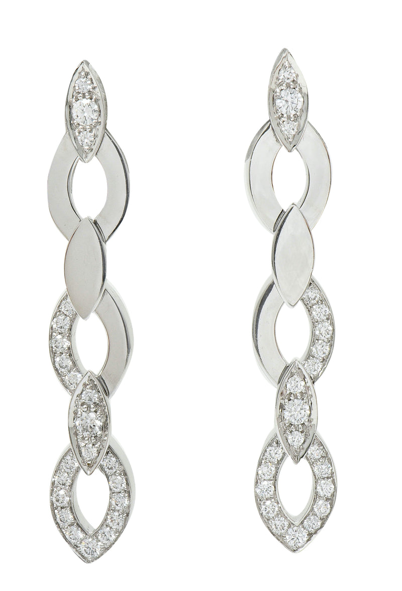 Cartier French Diamond 18 Karat White Gold Diadea Drop EarringsEarrings - Wilson's Estate Jewelry