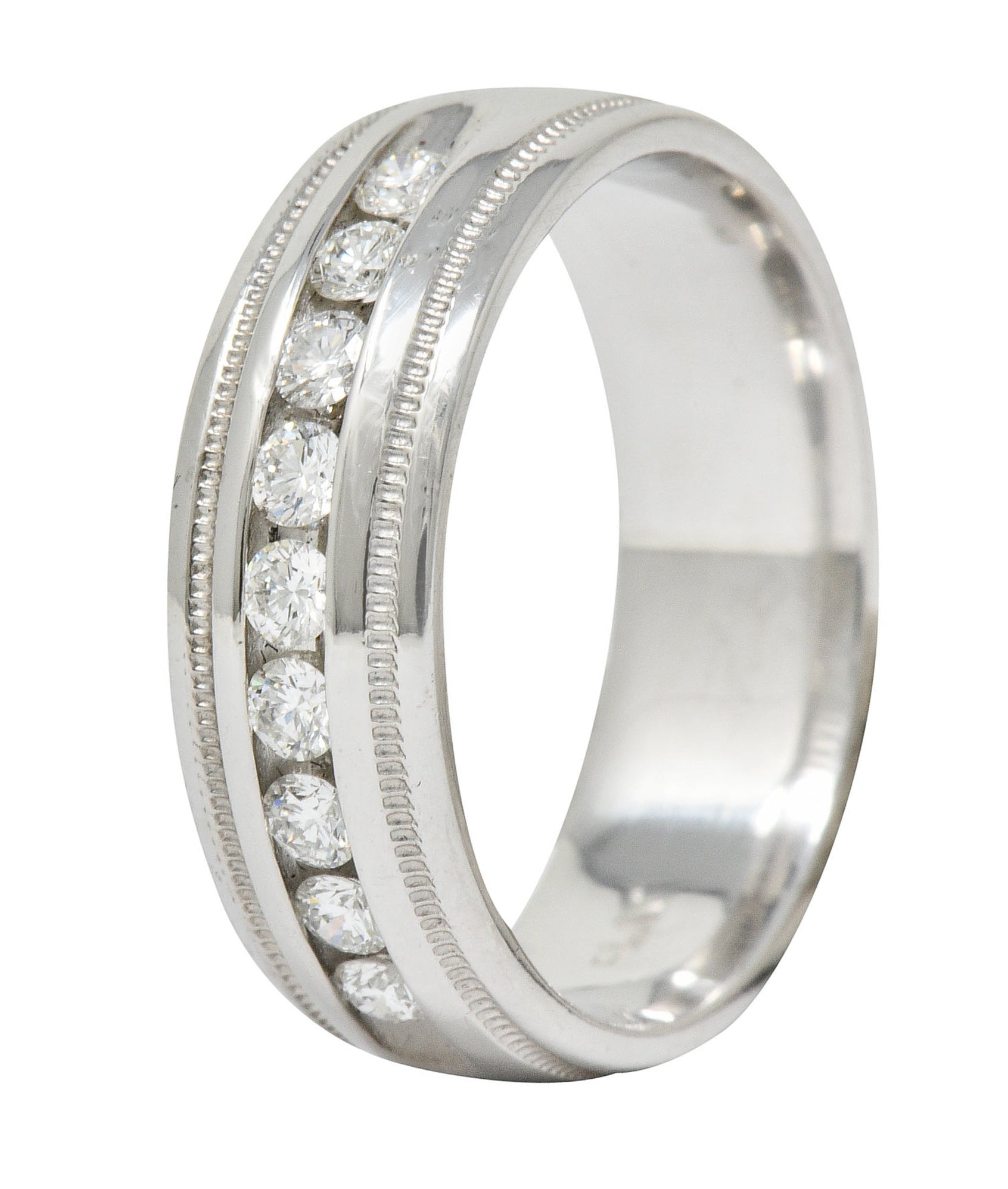 Contemporary 0.75 CTW Diamond Platinum Men's Channel Band RingRing - Wilson's Estate Jewelry