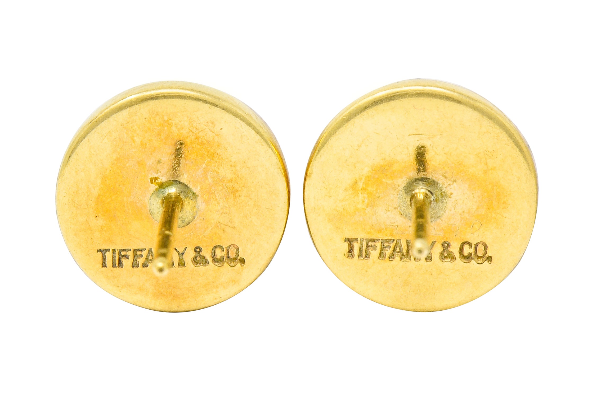 Tiffany & Co. Vintage Coral Cabochon 14 Karat Gold Stud Earrings - Wilson's Estate Jewelry