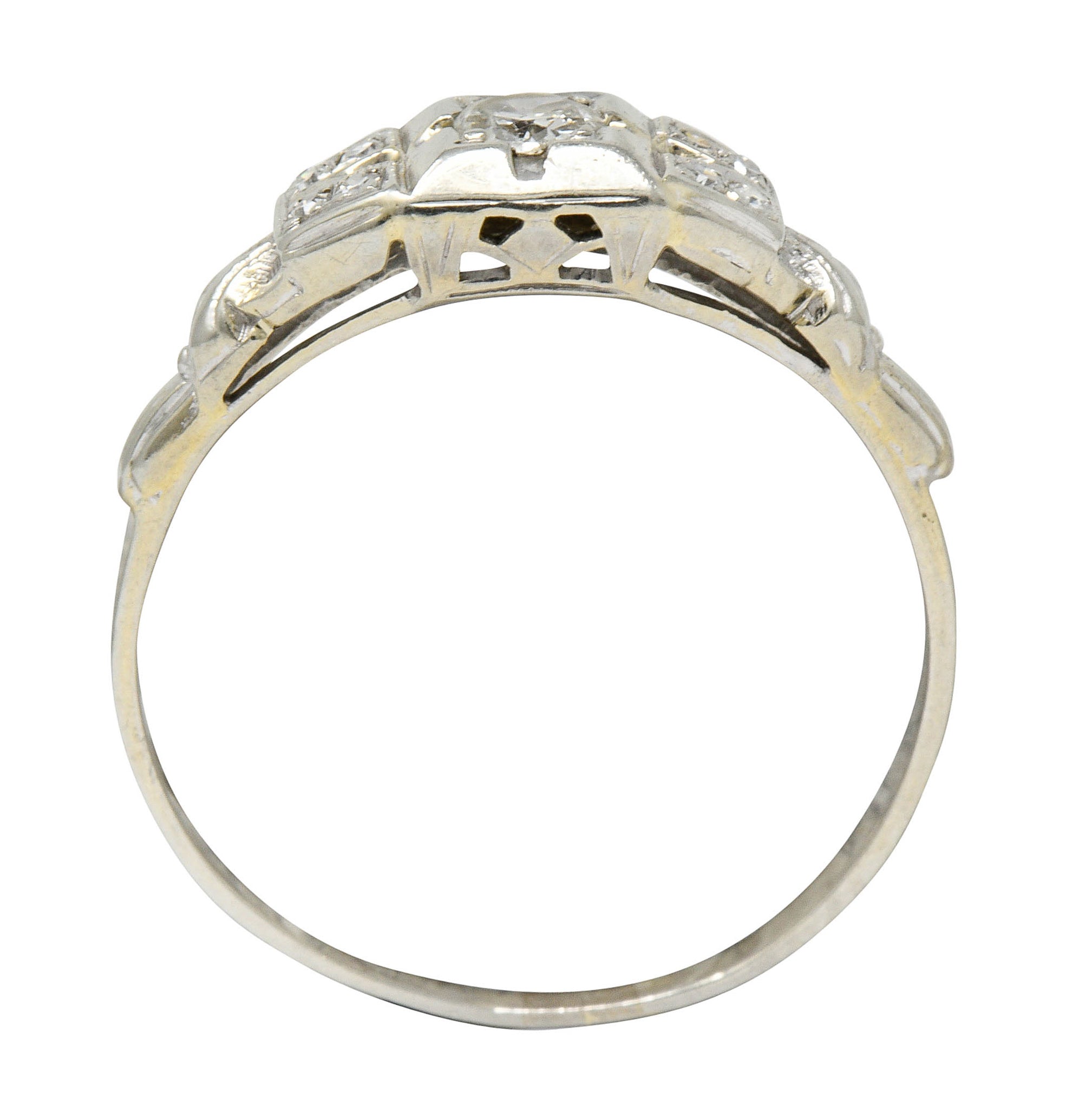 Art Deco 0.25 CTW Diamond 18 Karat White Gold Engagement RingRing - Wilson's Estate Jewelry